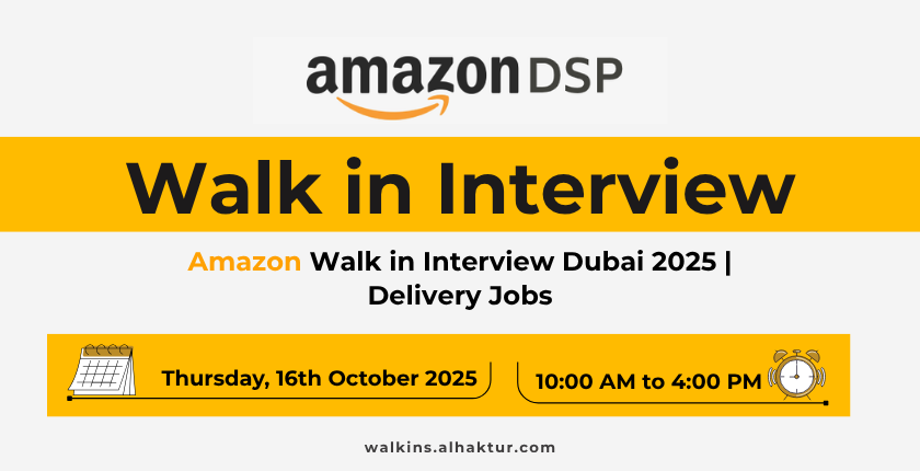 Amazon Walk in Interview Dubai 2025 | Delivery Jobs