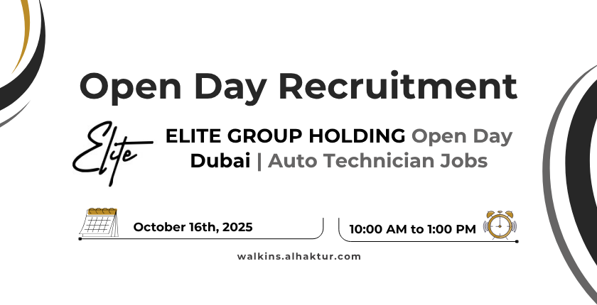 ELITE GROUP HOLDING Open Day Dubai | Auto Technician Jobs