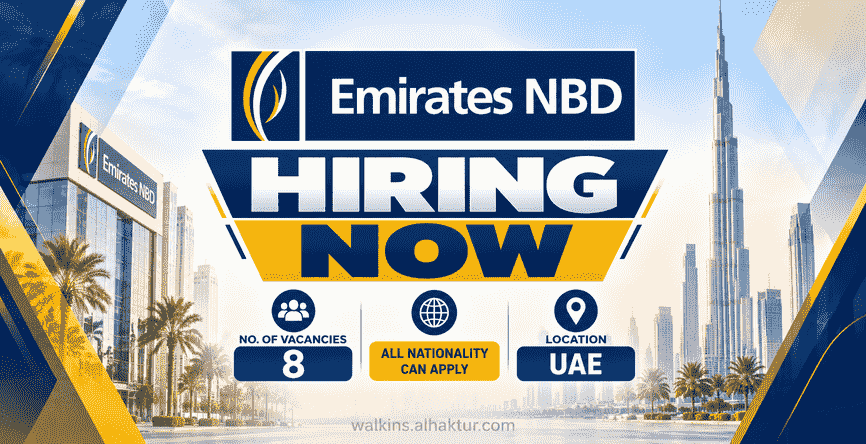 Emirates NBD hiring now in the UAE for 8 vacancies, with applications open to candidates of all nationalities.