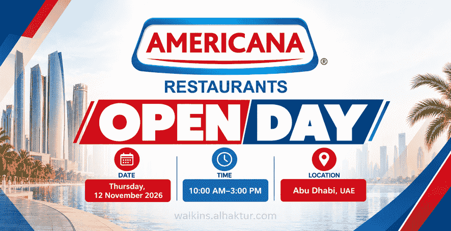 Americana Restaurants open day recruitment event in Abu Dhabi on 12 November 2026, from 10 AM to 3 PM